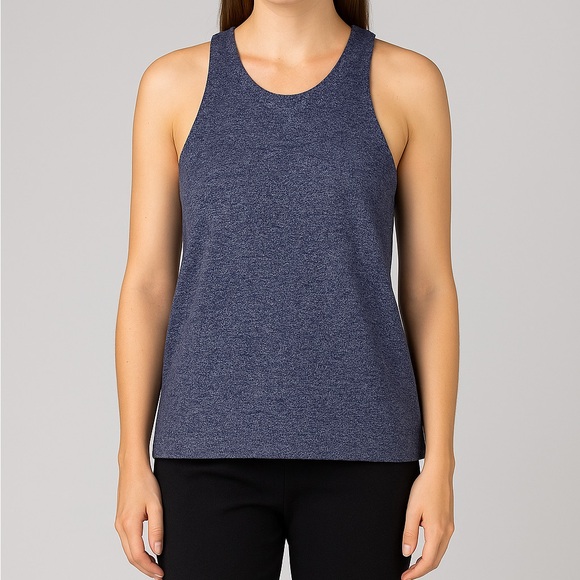 Tibi NWT Blue Textured Sleeveless Tank Top Women’s Size XS Racerback Minimalist - Picture 1 of 13